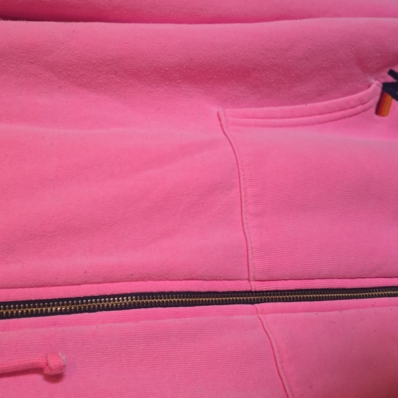 Aviator Nation 5 Stripe Zip Up Hoodie Sweatshirt - Neon Pink - Unisex XL - Picture 7 of 11